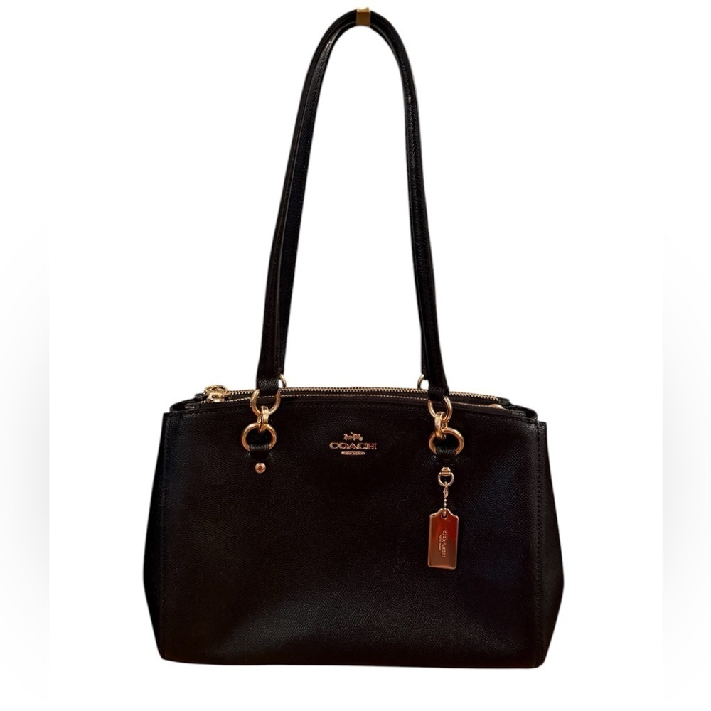 NWOT Coach Black Leather Etta Carryall Bag